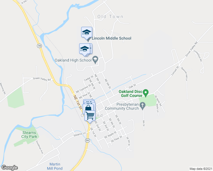 map of restaurants, bars, coffee shops, grocery stores, and more near 311 Northeast 6th Street in Oakland