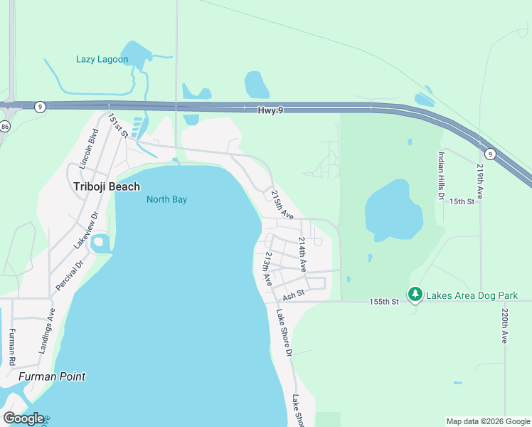 map of restaurants, bars, coffee shops, grocery stores, and more near 21332-21238 Ravine St in Spirit Lake