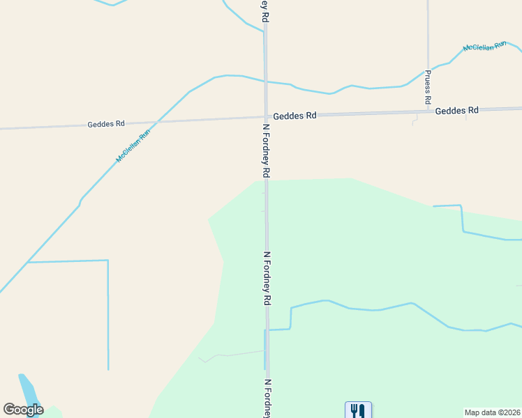 map of restaurants, bars, coffee shops, grocery stores, and more near 1165 North Fordney Road in Hemlock