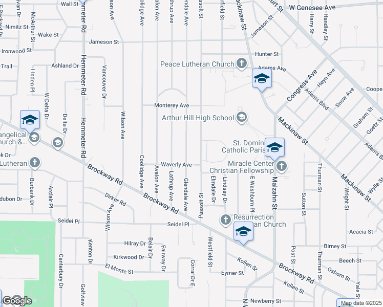 map of restaurants, bars, coffee shops, grocery stores, and more near 1301 Passolt Street in Saginaw