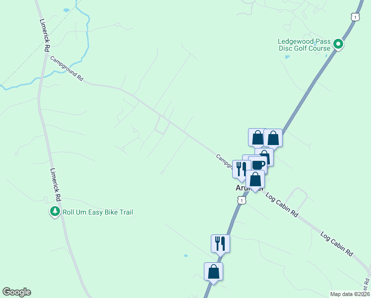 map of restaurants, bars, coffee shops, grocery stores, and more near 13 Hill Top Drive in Arundel