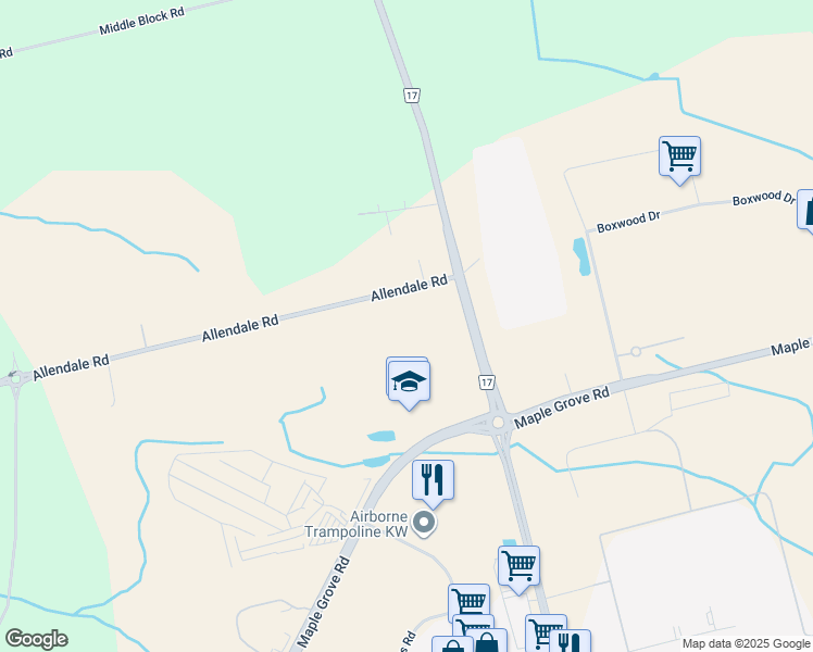map of restaurants, bars, coffee shops, grocery stores, and more near 475 Allendale Road in Cambridge