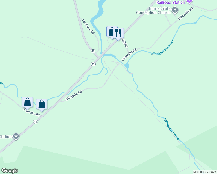 map of restaurants, bars, coffee shops, grocery stores, and more near 193 Cilleyville Road in Andover