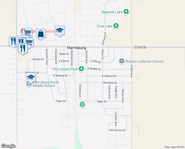 map of restaurants, bars, coffee shops, grocery stores, and more near 606 East Walnut Street in Harrisburg