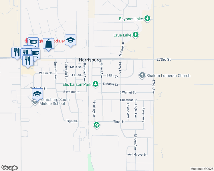 map of restaurants, bars, coffee shops, grocery stores, and more near 606 East Walnut Street in Harrisburg