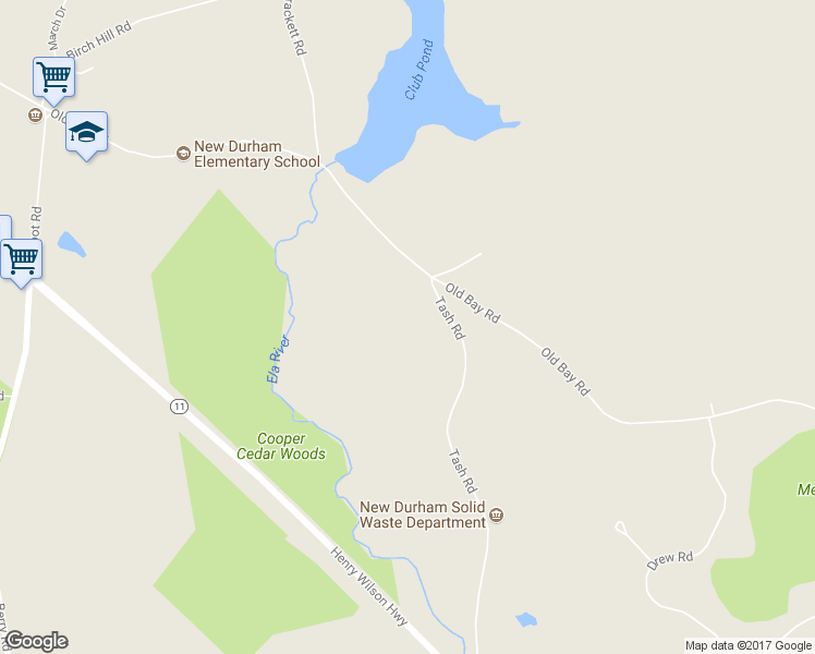 map of restaurants, bars, coffee shops, grocery stores, and more near 15 Tash Road in New Durham