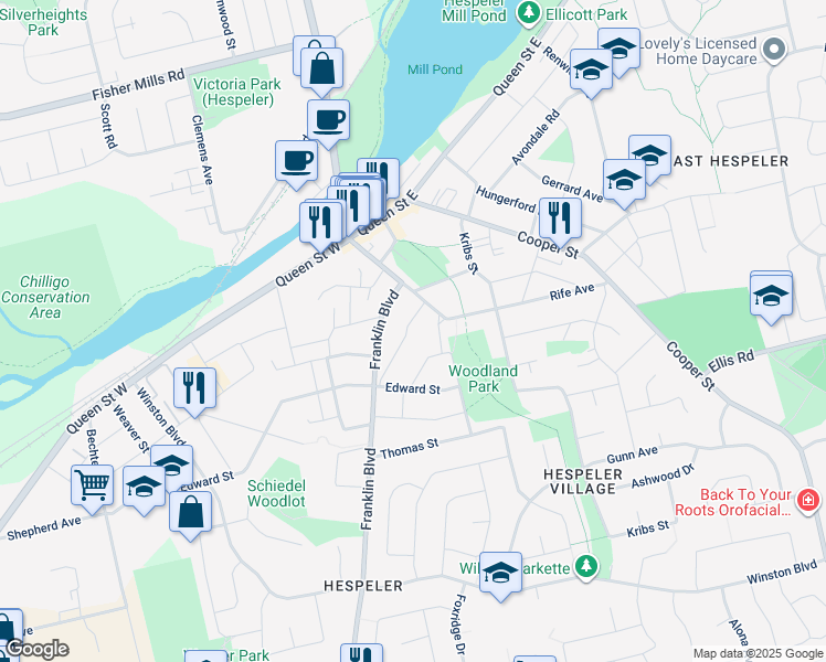 map of restaurants, bars, coffee shops, grocery stores, and more near 26 Bergey Street in Cambridge
