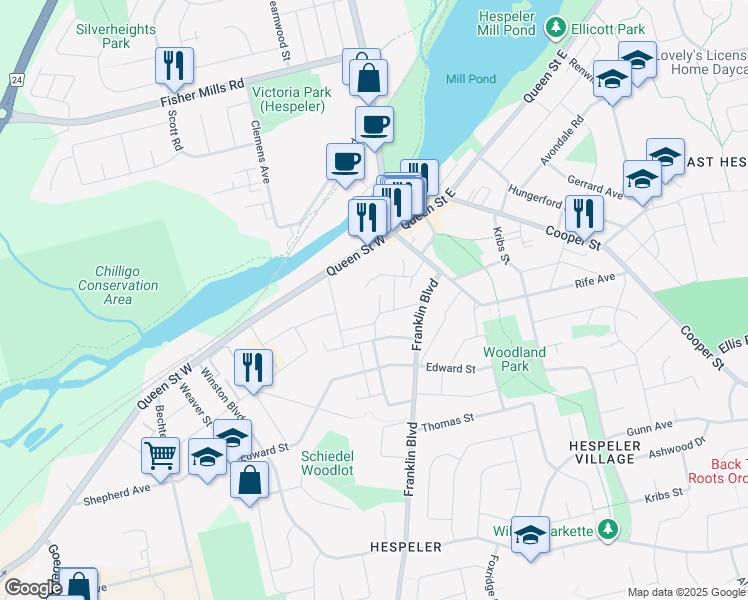 map of restaurants, bars, coffee shops, grocery stores, and more near 43 Shamrock Street in Cambridge