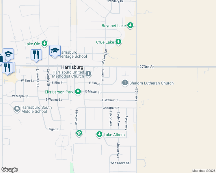 map of restaurants, bars, coffee shops, grocery stores, and more near 806 East Elm Street in Harrisburg