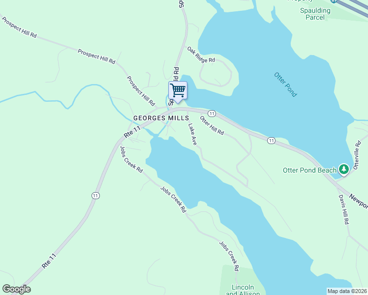 map of restaurants, bars, coffee shops, grocery stores, and more near 19 Cooper Street in Sunapee