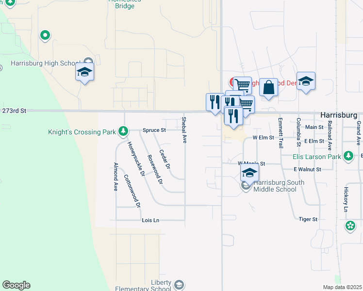map of restaurants, bars, coffee shops, grocery stores, and more near 207 Shebal Avenue in Harrisburg