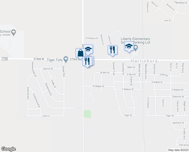 map of restaurants, bars, coffee shops, grocery stores, and more near 129 Harvest Trail in Harrisburg