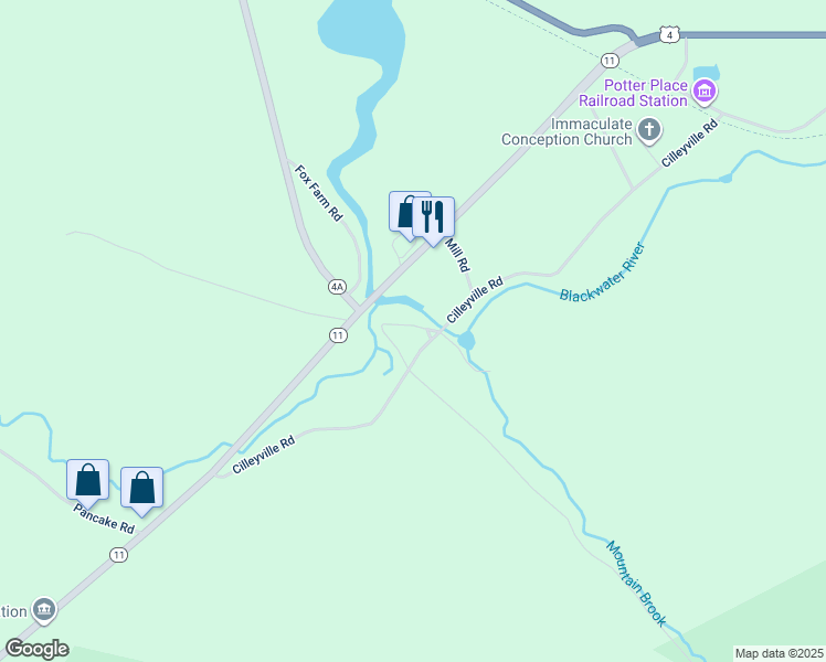 map of restaurants, bars, coffee shops, grocery stores, and more near 171 Cilleyville Road in Andover