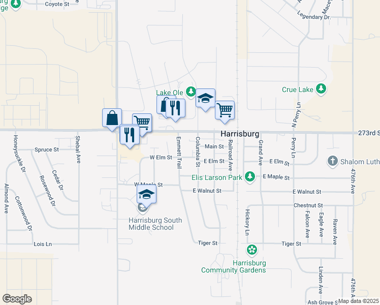 map of restaurants, bars, coffee shops, grocery stores, and more near 302 Emmett Trail in Harrisburg
