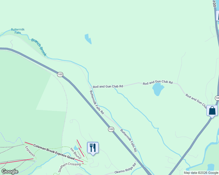 map of restaurants, bars, coffee shops, grocery stores, and more near 465 Rod and Gun Club Road in Ludlow