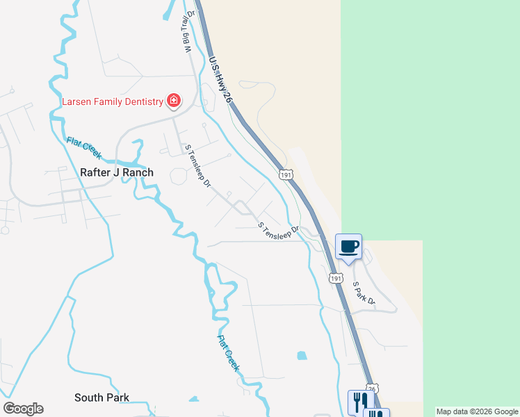 map of restaurants, bars, coffee shops, grocery stores, and more near 1055 West Longhorn Drive in Jackson