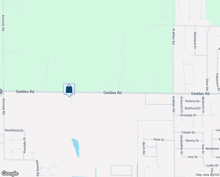 map of restaurants, bars, coffee shops, grocery stores, and more near 8461 Glencairn Street East in Saginaw