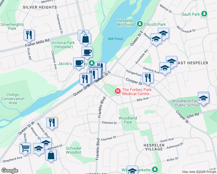 map of restaurants, bars, coffee shops, grocery stores, and more near 22 Tannery Street East in Cambridge