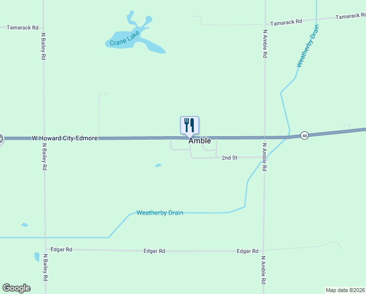 map of restaurants, bars, coffee shops, grocery stores, and more near 15341 Howard City Edmore Road in Howard City