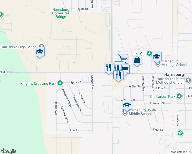 map of restaurants, bars, coffee shops, grocery stores, and more near 100 Shebal Avenue in Harrisburg