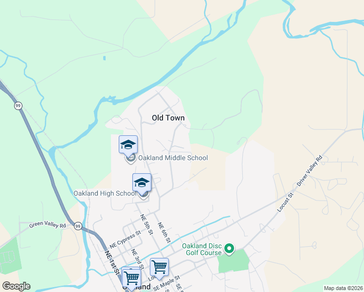 map of restaurants, bars, coffee shops, grocery stores, and more near 1765 Old Town Loop Road in Oakland
