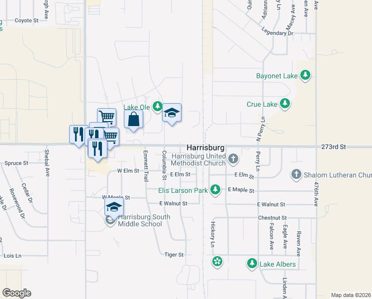 map of restaurants, bars, coffee shops, grocery stores, and more near 305 East Willow Street in Harrisburg