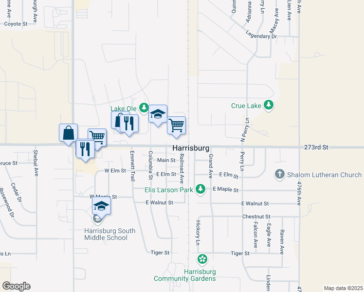 map of restaurants, bars, coffee shops, grocery stores, and more near East Willow Street in Harrisburg