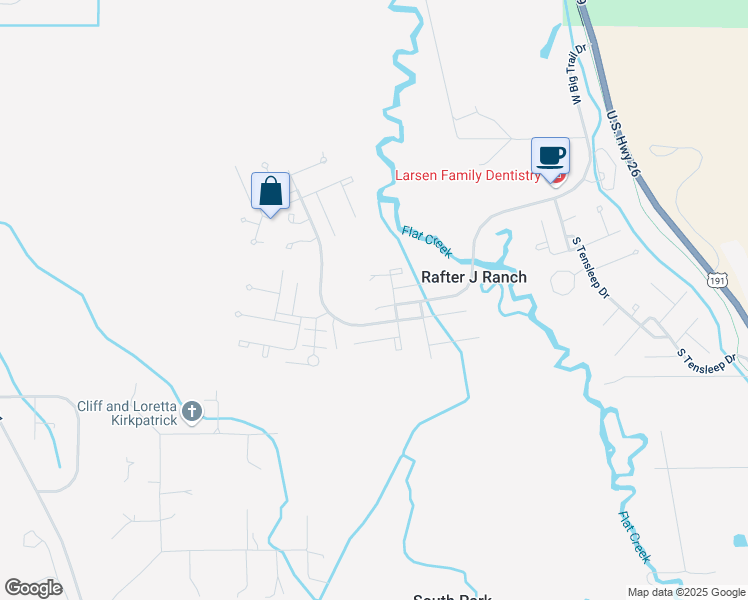 map of restaurants, bars, coffee shops, grocery stores, and more near West Big Trail Drive in Jackson