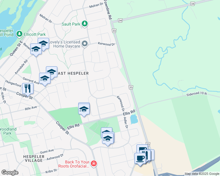 map of restaurants, bars, coffee shops, grocery stores, and more near 36 Bluewater Drive in Cambridge