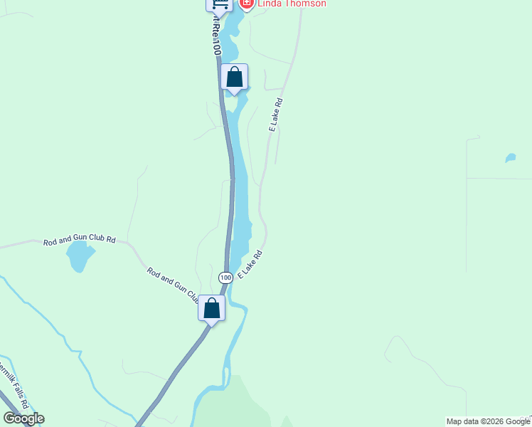 map of restaurants, bars, coffee shops, grocery stores, and more near 130 East Lake Road in Windsor County
