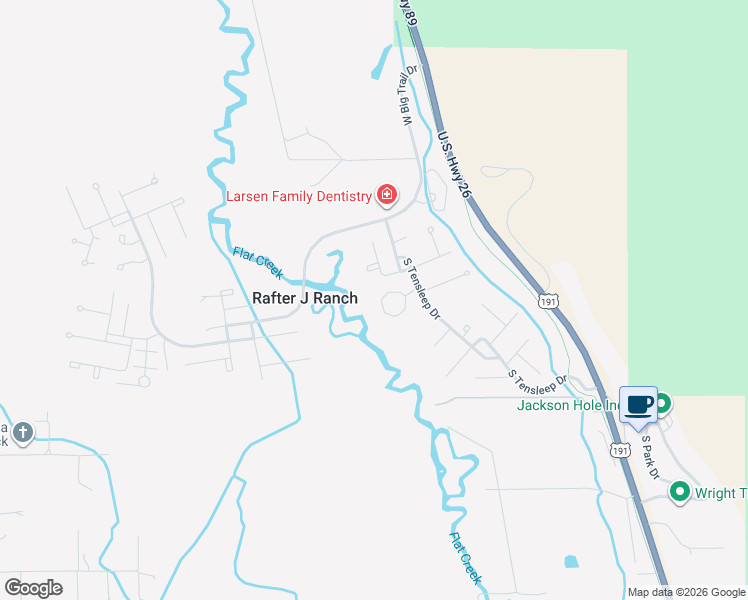 map of restaurants, bars, coffee shops, grocery stores, and more near 1310 West Buck Rake Drive in Jackson