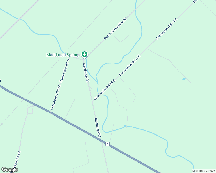 map of restaurants, bars, coffee shops, grocery stores, and more near 11 Concession Road 14 East in Puslinch