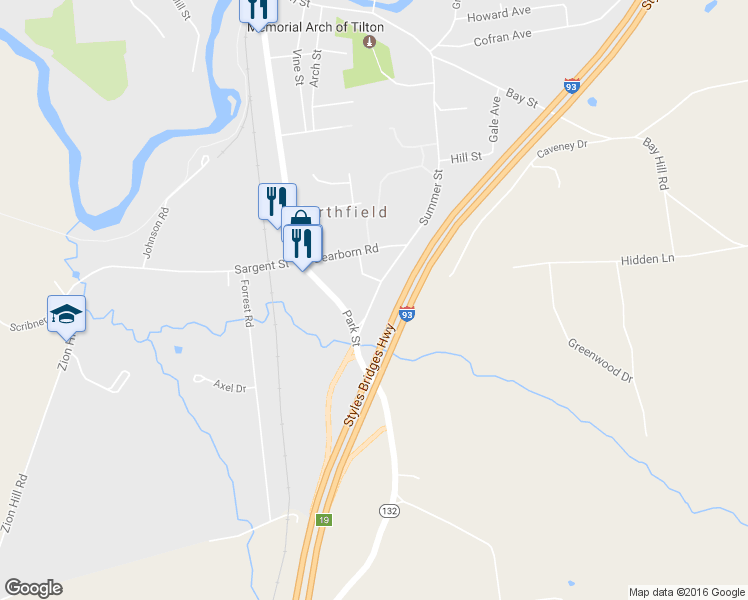 map of restaurants, bars, coffee shops, grocery stores, and more near 62 Summer Street in Northfield