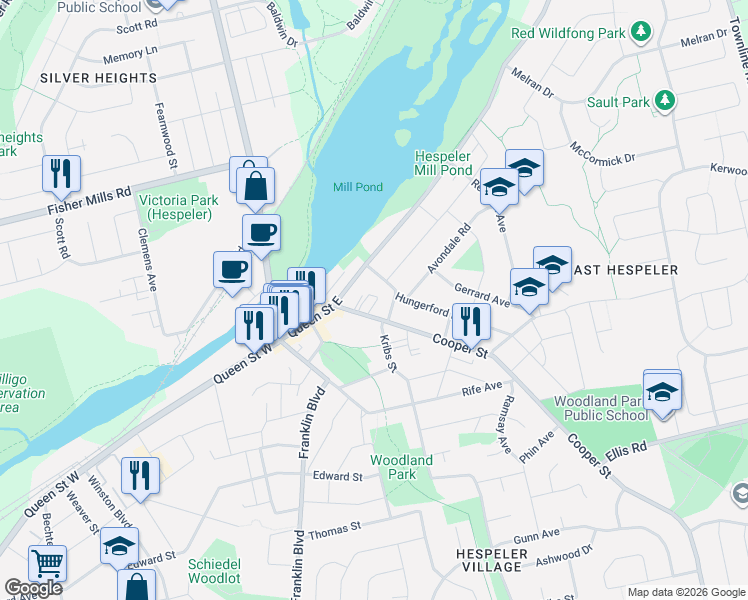 map of restaurants, bars, coffee shops, grocery stores, and more near 11 Eagle Hill in Cambridge