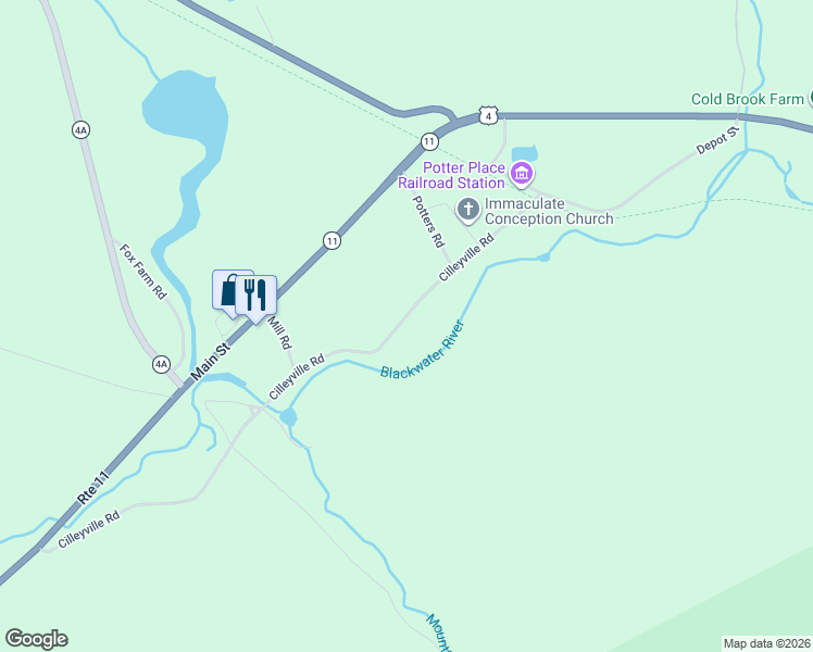 map of restaurants, bars, coffee shops, grocery stores, and more near 85 Cilleyville Road in Andover