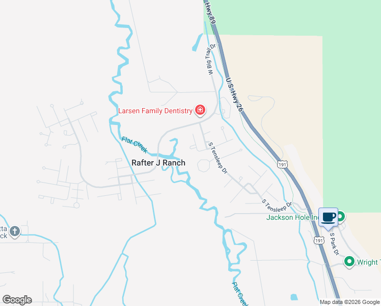 map of restaurants, bars, coffee shops, grocery stores, and more near 1310 West Buck Rake Drive in Jackson