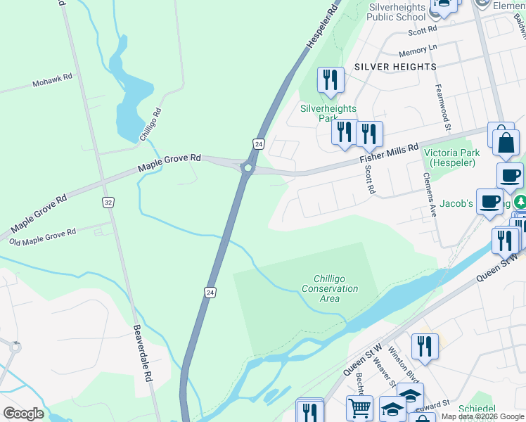 map of restaurants, bars, coffee shops, grocery stores, and more near 370 Fisher Mills Road in Cambridge