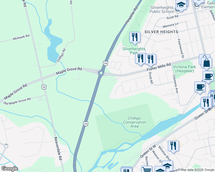 map of restaurants, bars, coffee shops, grocery stores, and more near 370 Fisher Mills Road in Cambridge