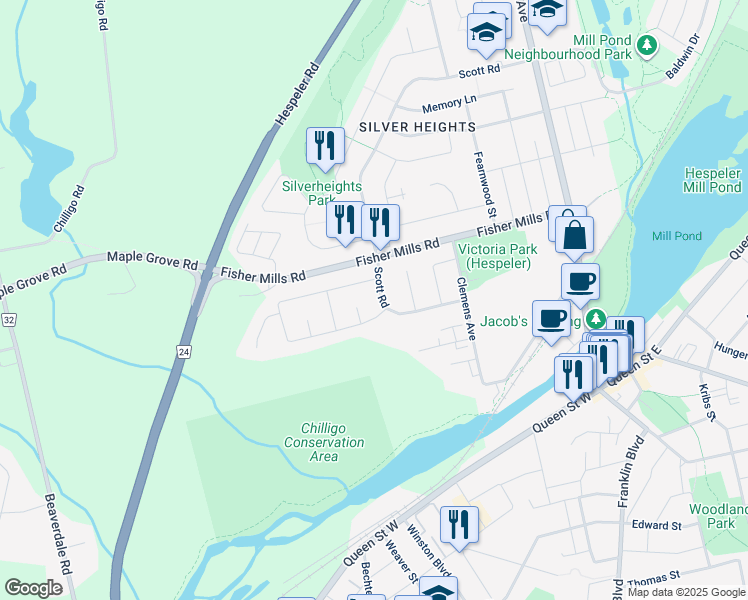 map of restaurants, bars, coffee shops, grocery stores, and more near 88 Scott Road in Cambridge
