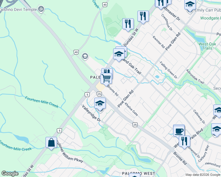 map of restaurants, bars, coffee shops, grocery stores, and more near in Milton