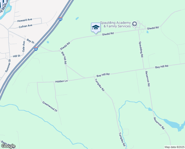 map of restaurants, bars, coffee shops, grocery stores, and more near 86 Bay Hill Road in Northfield