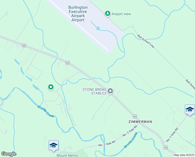 map of restaurants, bars, coffee shops, grocery stores, and more near 4981 Appleby Line in Burlington