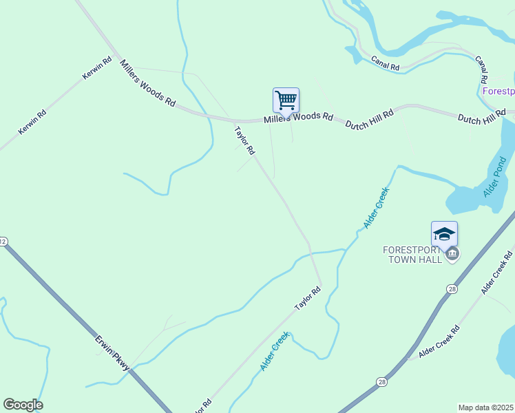 map of restaurants, bars, coffee shops, grocery stores, and more near 9863 Taylor Rd in Forestport