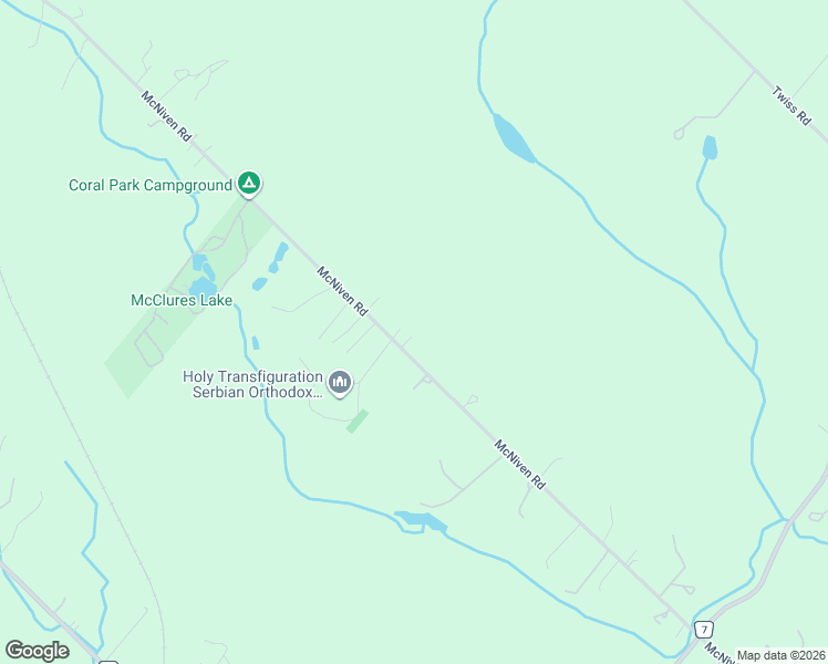 map of restaurants, bars, coffee shops, grocery stores, and more near 7407 McNiven Road in Milton