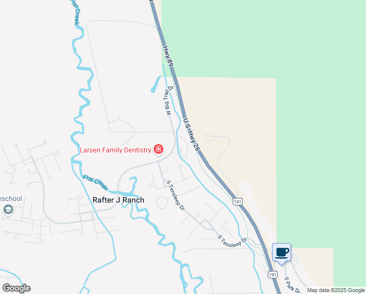 map of restaurants, bars, coffee shops, grocery stores, and more near 3000 West Big Trail Drive in Jackson