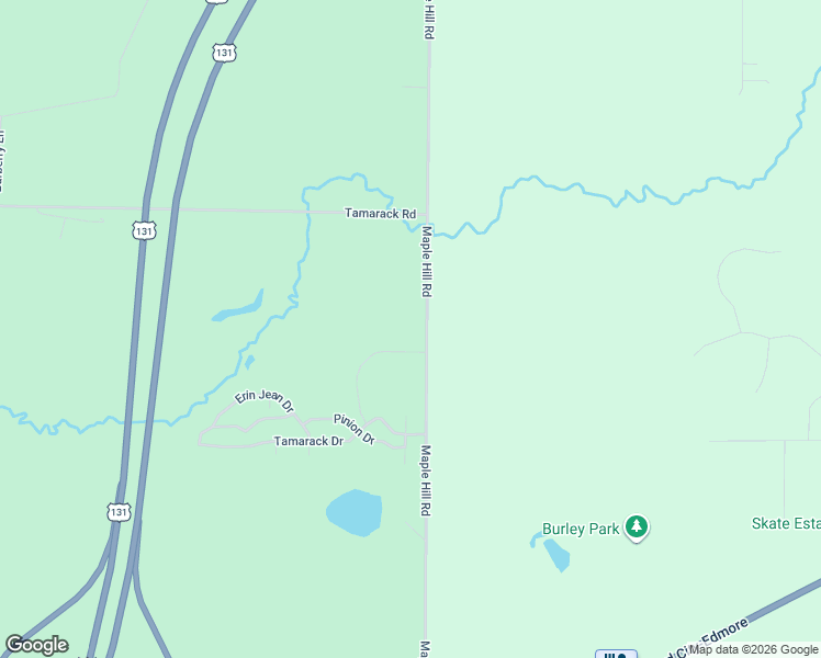 map of restaurants, bars, coffee shops, grocery stores, and more near 9807 Maple Hill Road in Howard City