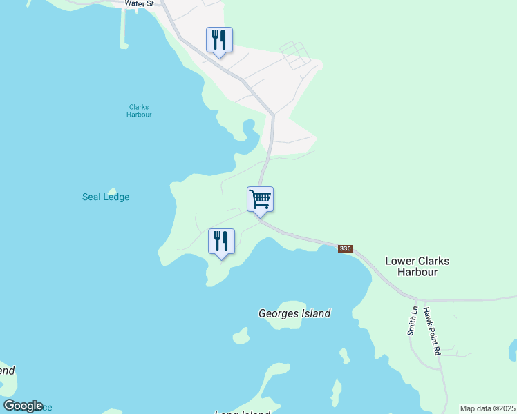 map of restaurants, bars, coffee shops, grocery stores, and more near 3009 Main Street in Clark's Harbour