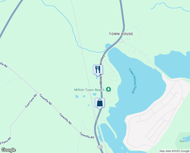 map of restaurants, bars, coffee shops, grocery stores, and more near 885 White Mountain Highway in Milton