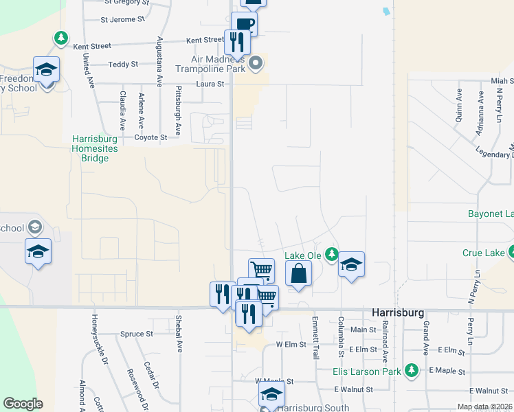 map of restaurants, bars, coffee shops, grocery stores, and more near 270 Devitt Drive in Harrisburg