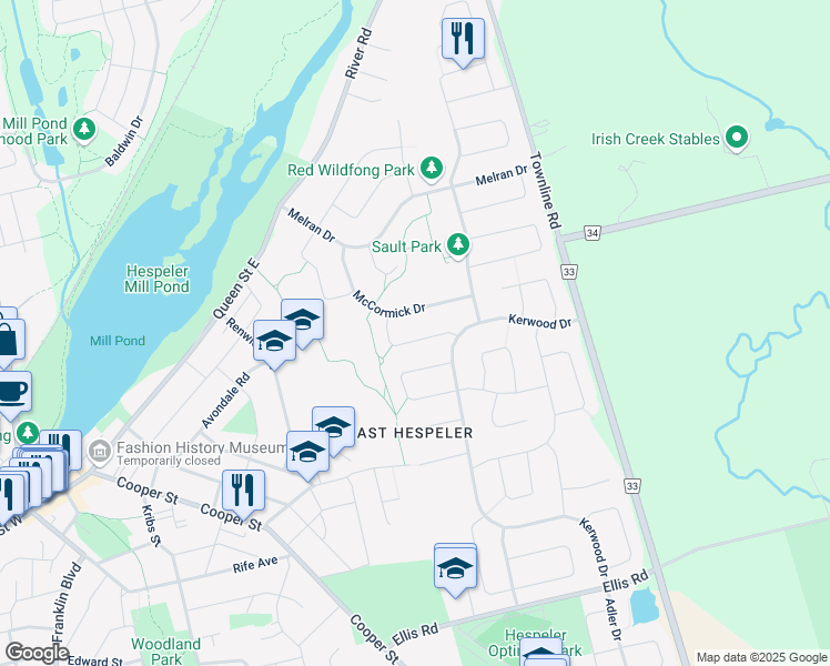 map of restaurants, bars, coffee shops, grocery stores, and more near 63 Jordan Drive in Cambridge